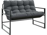 Syfax™ Panchina Da Giardino Con Cuscino Antracite 113 Cm In Acciaio