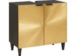 Syfax™ Armadio Sottolavello Con Lo Scaffale Nero E Oro 62 X 33 X 58 Cm