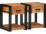 Syfax™ Armadio Da Notte Con Cassetto 2 Pcs Marrone 40 X 40 X 50 Cm