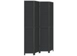 Syfax™ Divisorio Ambienti 4 Pannelli Nero Legno Massello Di Paulownia