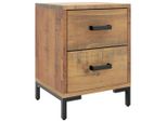 Syfax™ Comodino Marrone 36X30X45 Cm In Legno Massello Di Pino