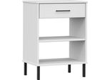 Syfax™ Mobile Consolle Gambe Metallo Bianco Legno Massello Pino Oslo