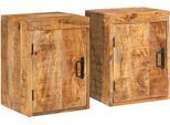 Syfax™ Comodino 2 Pcs Marrone 35 X 33 X 48 Cm Legno Di Mango Massello