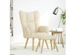 Syfax™ Poltrona Relax Con Poggiapiedi Crema In Tessuto