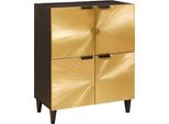 Syfax™ Mobile Laterale Con Archiviazione Nero E Oro 60 X 33,5 X 75 Cm