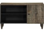 Syfax™ Mobile Porta Tv Grigio Chiaro 80X31,5X46 Cm In Legno Mango