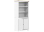 Syfax™ Libreria Bodo 82X40X173 Cm Legno Massello Pino Bianco E Marrone
