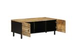 Syfax™ Tavolino Salotto Nero 100X54X40 Cm Legno Massello Mango Grezzo