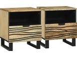 Syfax™ Armadio Da Notte Con Cassetto 2 Pcs Marrone 40 X 33 X 46 Cm