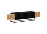 Syfax™ Mobile Porta Tv 110X30X40 Cm In Legno Massello Di Mango E Ferro