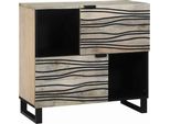 Syfax™ Credenza Bianco 80 X 33 X 75 Cm Legno Massello Di Mango
