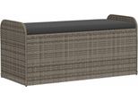 Syfax™ Cassapanca Con Cuscino Grigia 115X51X52 Cm In Polyrattan