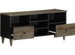 Syfax™ Mobile Porta Tv Nero 100X33X46 Cm In Legno Massello Di Mango