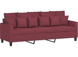 Syfax™ Divano A 3 Posti Rosso Vino 180 Cm In Tessuto