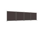Syfax™ Divisorio A 4 Pannelli Marrone 698X180 Cm In Tessuto