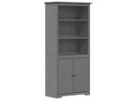 Syfax™ Libreria Bodo 82X40X173 Cm In Legno Massello Di Pino Grigio