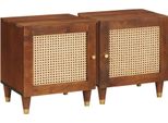 Syfax™ Armadio Da Notte 2 Pcs Marrone 40 X 33,5 X 46 Cm