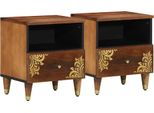 Syfax™ Armadio Da Notte 2 Pcs Marrone Miele 40 X 33 X 46 Cm
