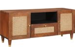 Syfax™ Mobile Tv Marrone 105 X 33,5 X 46 Cm Legno Di Mango Massello