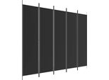 Syfax™ Divisorio 5 Pannelli Nero 250X200 Cm Tessuto