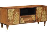 Syfax™ Mobile Tv Con Cassetto Con Porta Marrone Miele 105 X 33 X 46 Cm