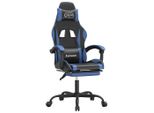 Syfax™ Sedia Da Gaming Girevole Con Poggiapiedi Nero E Blu Pelle Finta