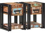 Syfax™ Armadio Da Notte Con Cassetto 2 Pcs Multicolore 30 X 30 X 40 Cm