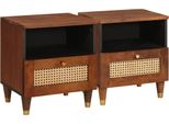 Syfax™ Armadio Da Notte Con Cassetto 2 Pcs Marrone 40 X 33 X 46 Cm