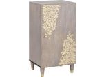 Syfax™ Credenza Grigio E Oro 40 X 33 X 75 Cm Legno Di Mango Massello
