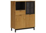 Syfax™ Credenza Con Anta In Vetro Flam 92X40X122,5 Cm In Legno Di Pino