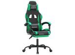 Syfax™ Sedia Da Gaming Girevole Con Poggiapiedi Nero Verde Pelle Finta