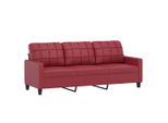 Syfax™ Divano A 3 Posti Rosso Vino 180 Cm In Pelle Finta