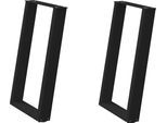 Syfax™ Gambe Per Tavolo Da Pranzo A Forma Di U 2 Pz Nere 60X(72-73) Cm In Acciaio