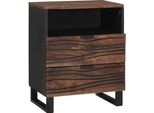 Syfax™ Armadio Da Notte Noce 50 X 33 X 62 Cm Legno Massello Di Acacia