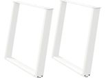 Syfax™ Gambe Per Tavolo Da Pranzo A Forma Di U 2 Pz Bianche 90X(72-73) Cm In Acciaio