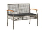 Syfax™ Panca Da Giardino Con Cuscino Grigia Polyrattan E Legno Acacia