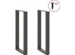 Syfax™ Gambe Per Tavolo Consolle A Forma Di U 2 Pz Antracite 38X(72-73) Cm Acciaio