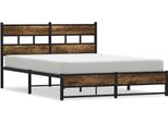 Syfax™ Giroletto Senza Materaso In Metallo Rovere Fumo 135X190 Cm
