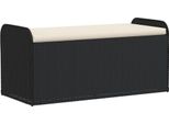 Syfax™ Cassapanca Con Cuscino Nera 115X51X52 Cm In Polyrattan