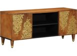 Syfax™ Mobile Tv Con Lo Scaffale Marrone Miele 105 X 33 X 46 Cm