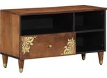 Syfax™ Mobile Tv Marrone Miele 80 X 33 X 46 Cm Legno Di Mango Massello