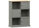 Syfax™ Libreria Vigo 90X35X114,5 Cm In Legno Massello Di Pino Grigio