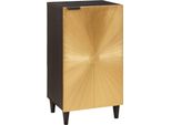 Syfax™ Credenza Nero E Oro 40 X 33 X 75 Cm Legno Di Mango Massello