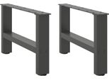 Syfax™ Gambe Per Tavolino Da Caffè Antracite 2 Pz 50X(30-31) Cm Acciaio