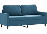Syfax™ Divano A 2 Posti Blu 140 Cm In Velluto