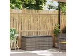 Syfax™ Panca Da Giardino Con Cuscino Grigio 110X40X44 Cm In Polyrattan