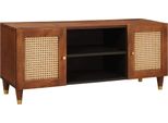 Syfax™ Mobile Tv Marrone 105 X 33,5 X 46 Cm Legno Di Mango Massello