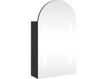 Syfax™ Armadietto Bagno Con Specchio E Led Ad Arco Nero 42X13X70 Cm