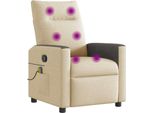Syfax™ Poltrona Massaggiante Reclinabile Crema In Tessuto