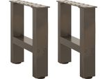 Syfax™ Gambe Per Tavolino Da Caffè In Acciaio Naturale 2 Pz 40X(30-31) Cm Acciaio